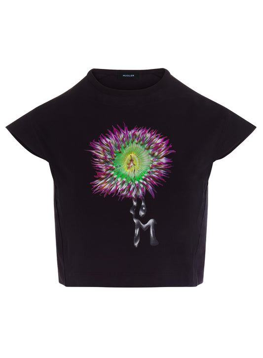 green anemone cropped t-shirt