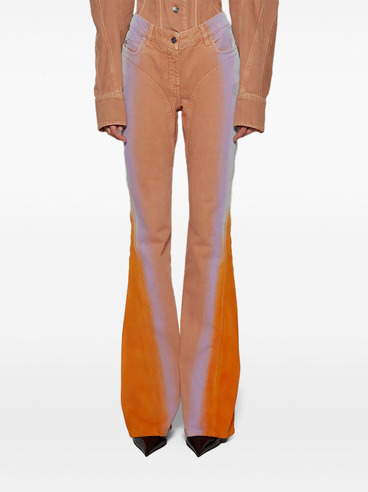 gradient-effect flared jeans