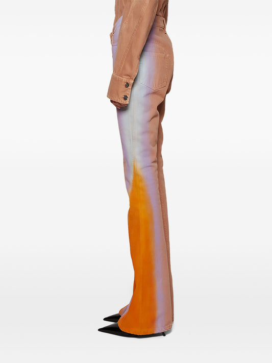 gradient-effect flared jeans