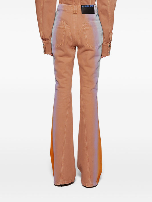 gradient-effect flared jeans