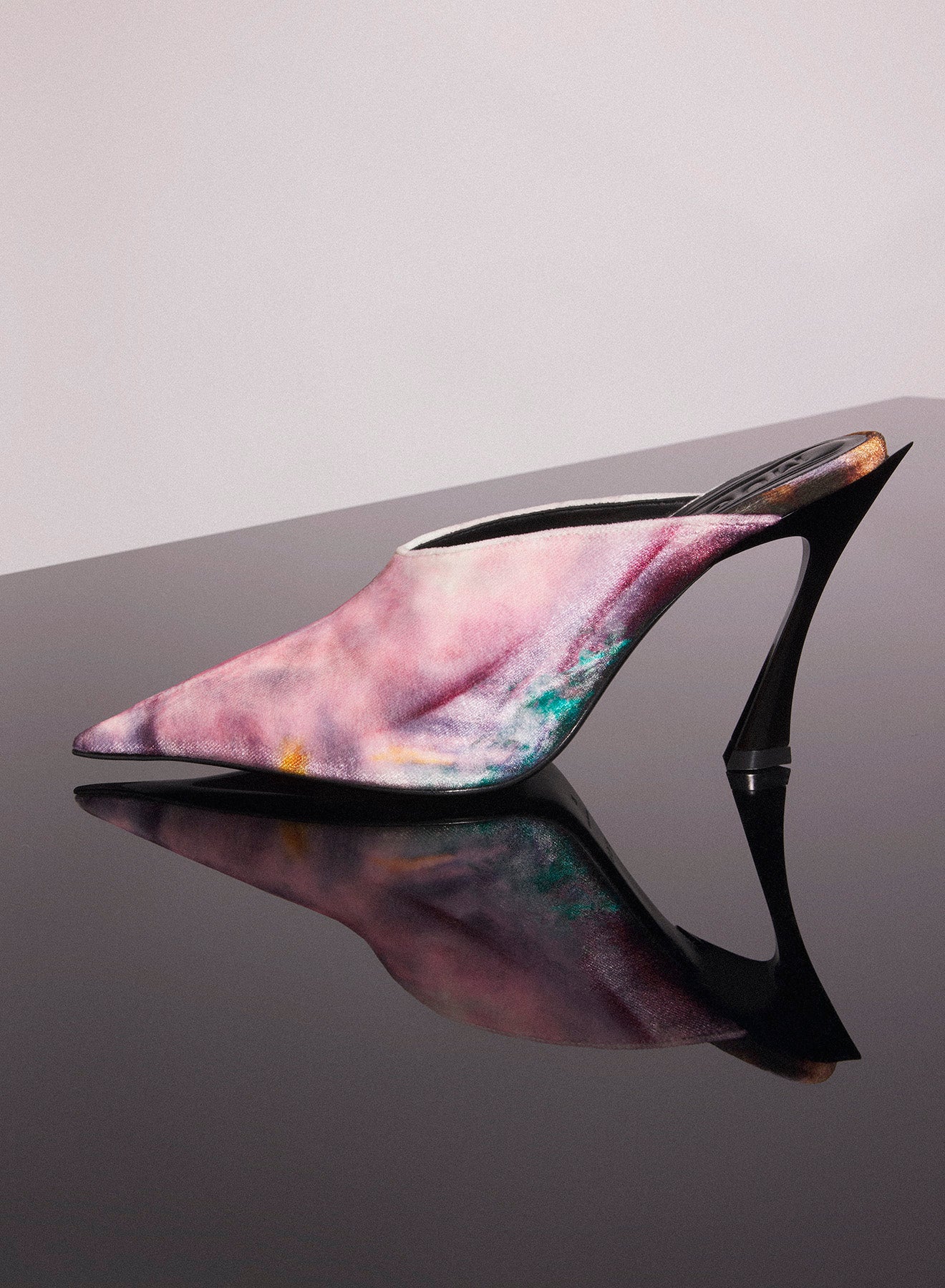 Mugler x Ambera Wellmann printed velvet fang 95 mules