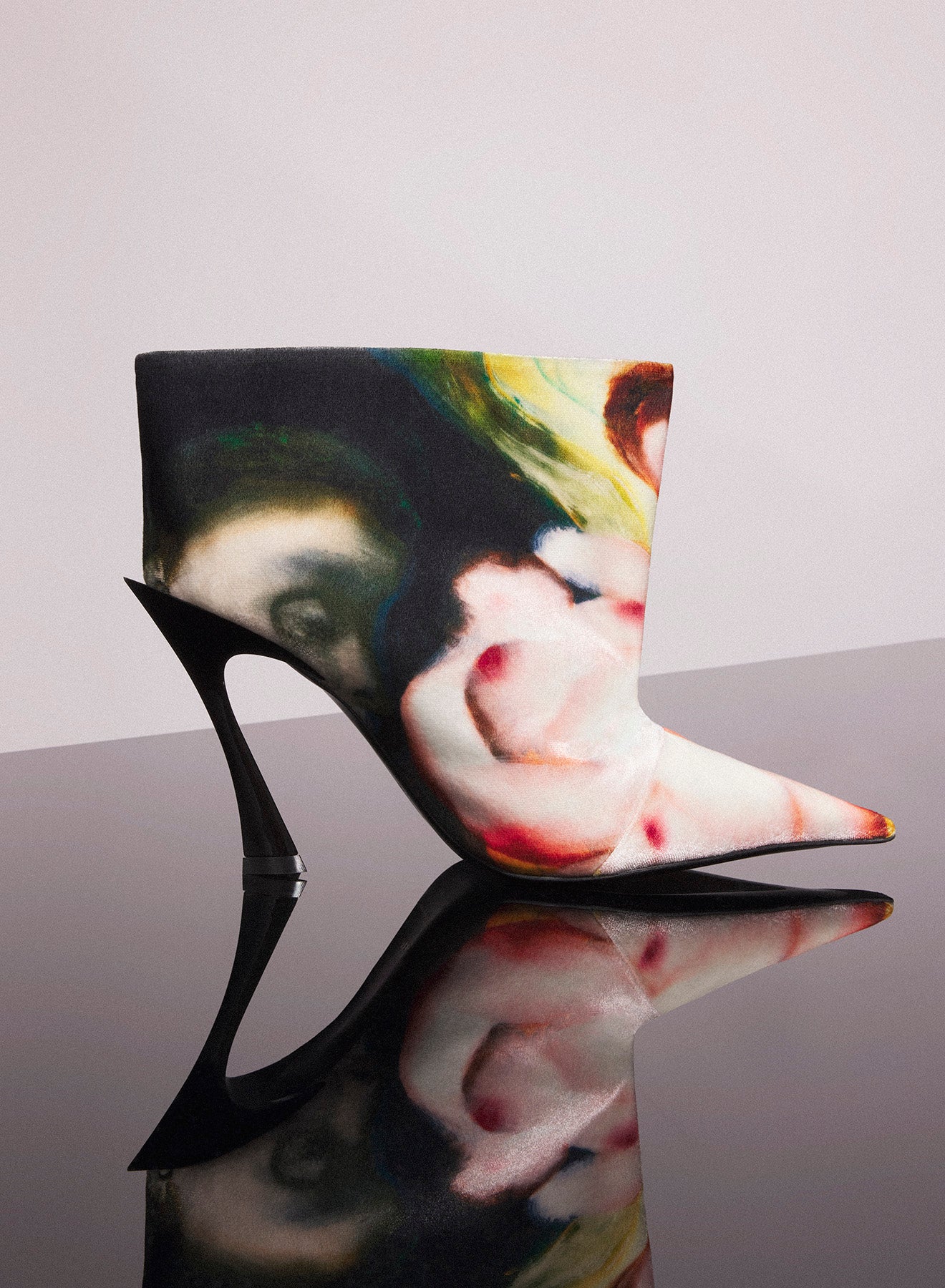 Mugler x Ambera Wellmann printed velvet fang 95 boots