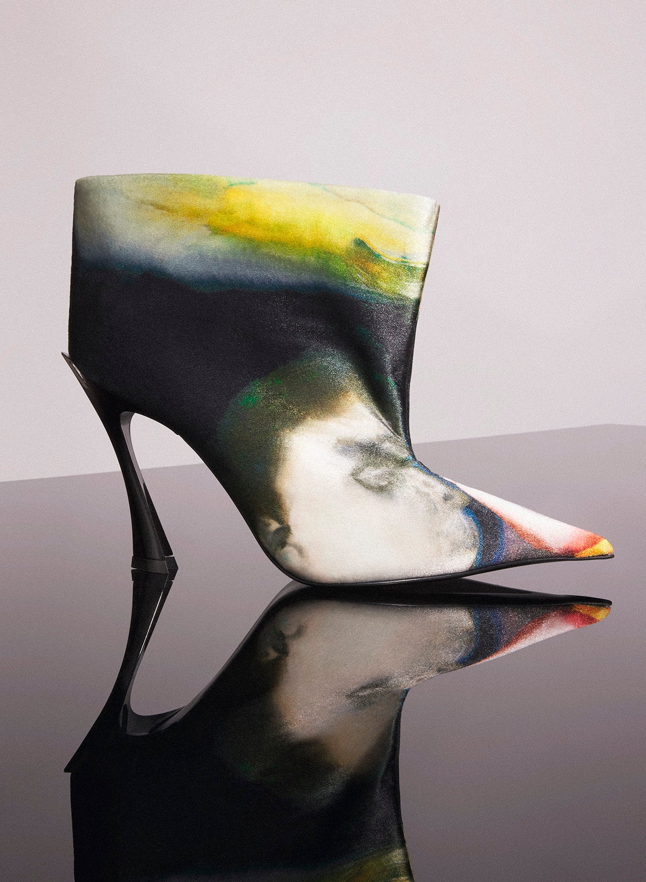 Mugler x Ambera Wellmann printed velvet fang 95 boots