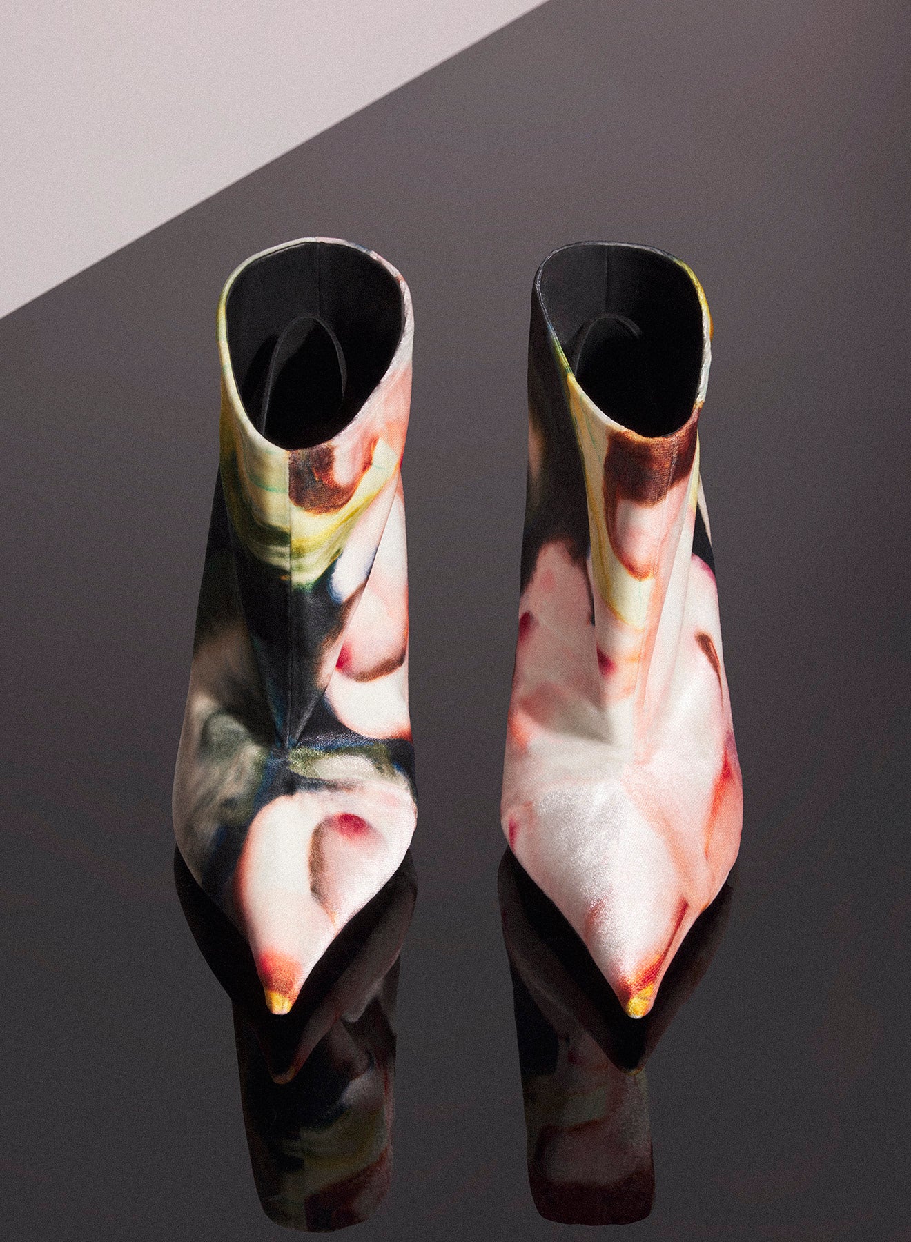 Mugler x Ambera Wellmann printed velvet fang 95 boots