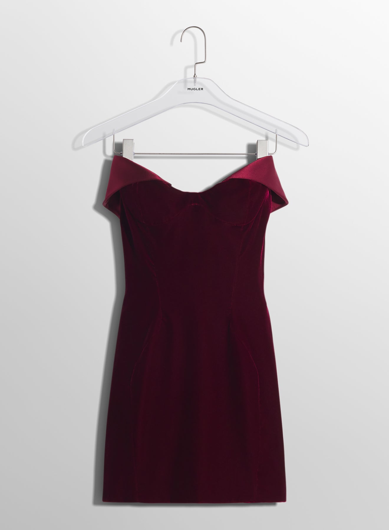 burgundy velvet and satin dress