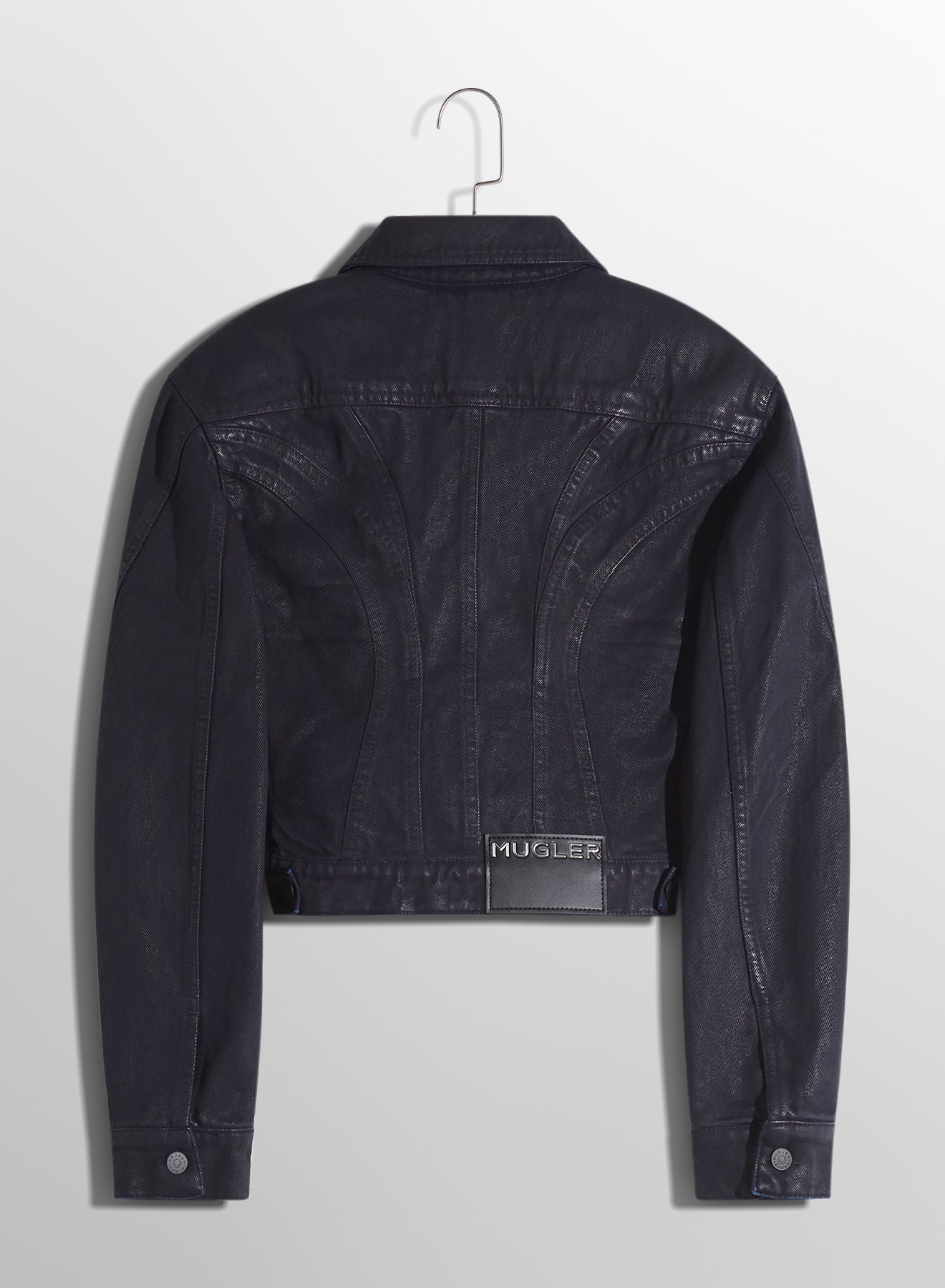 midnight blue waxed denim jacket