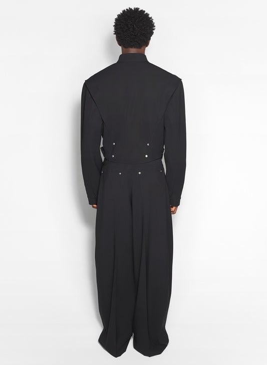 black asymmetric officer jacket