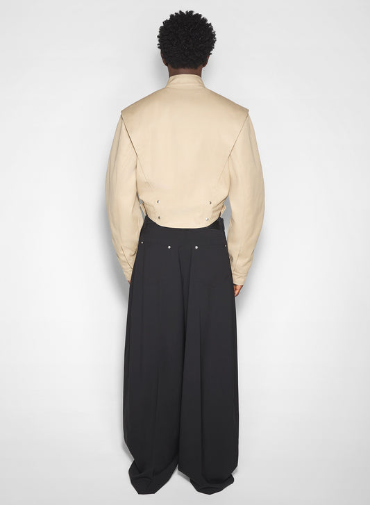 beige asymmetric officer jacket