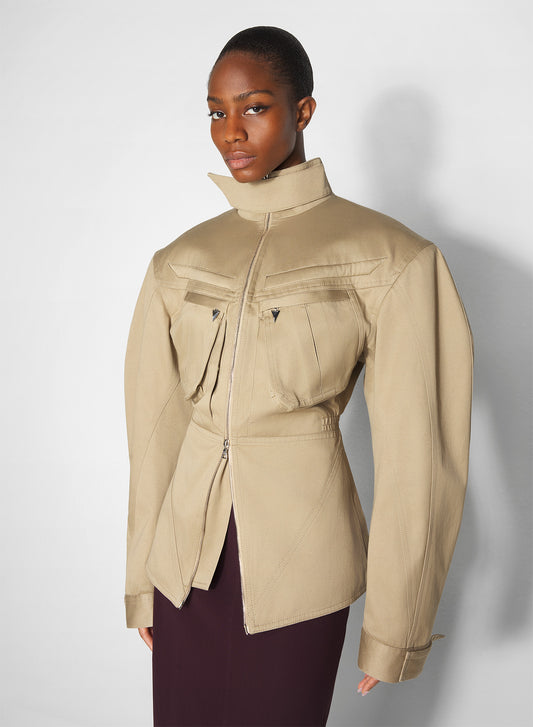 beige cargo jacket
