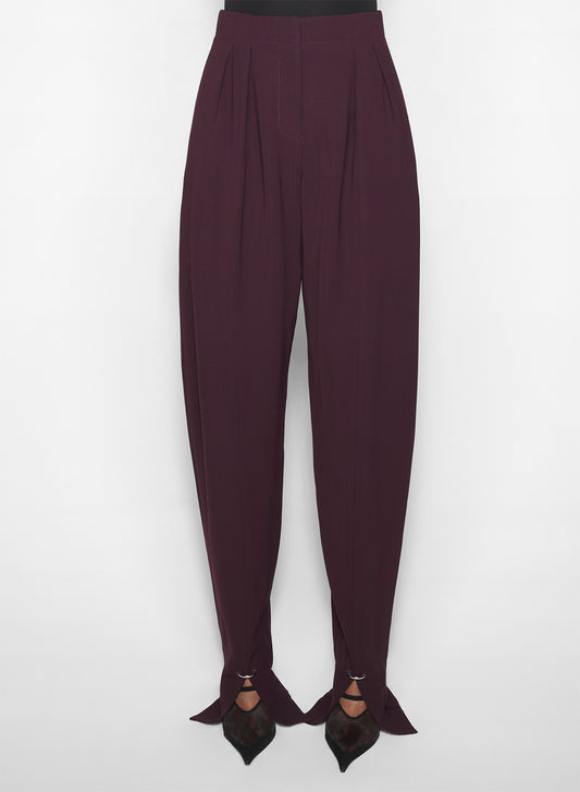 burgundy pierced loose tailored trousers