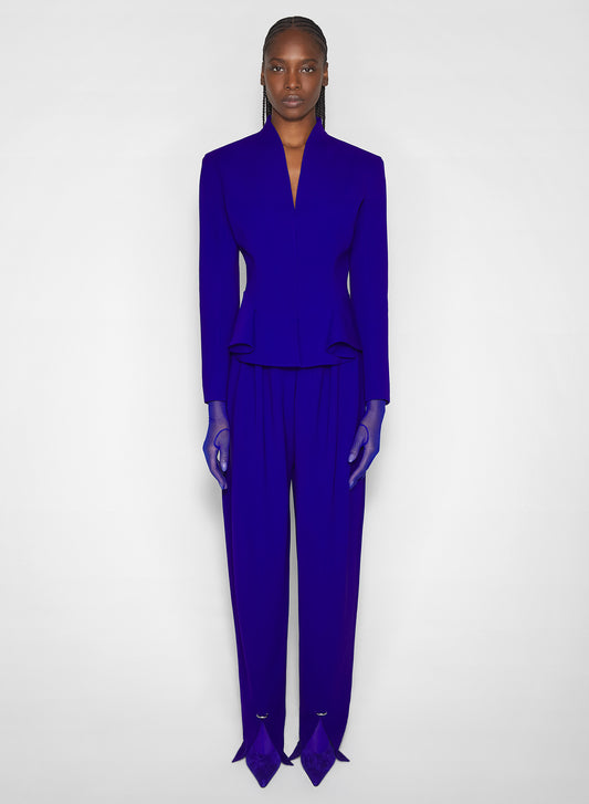 blue pierced loose tailored trousers