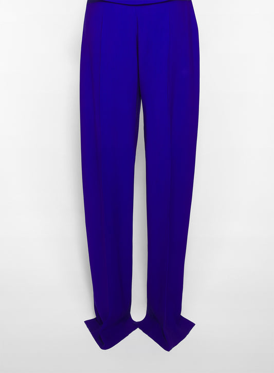 blue pierced loose tailored trousers