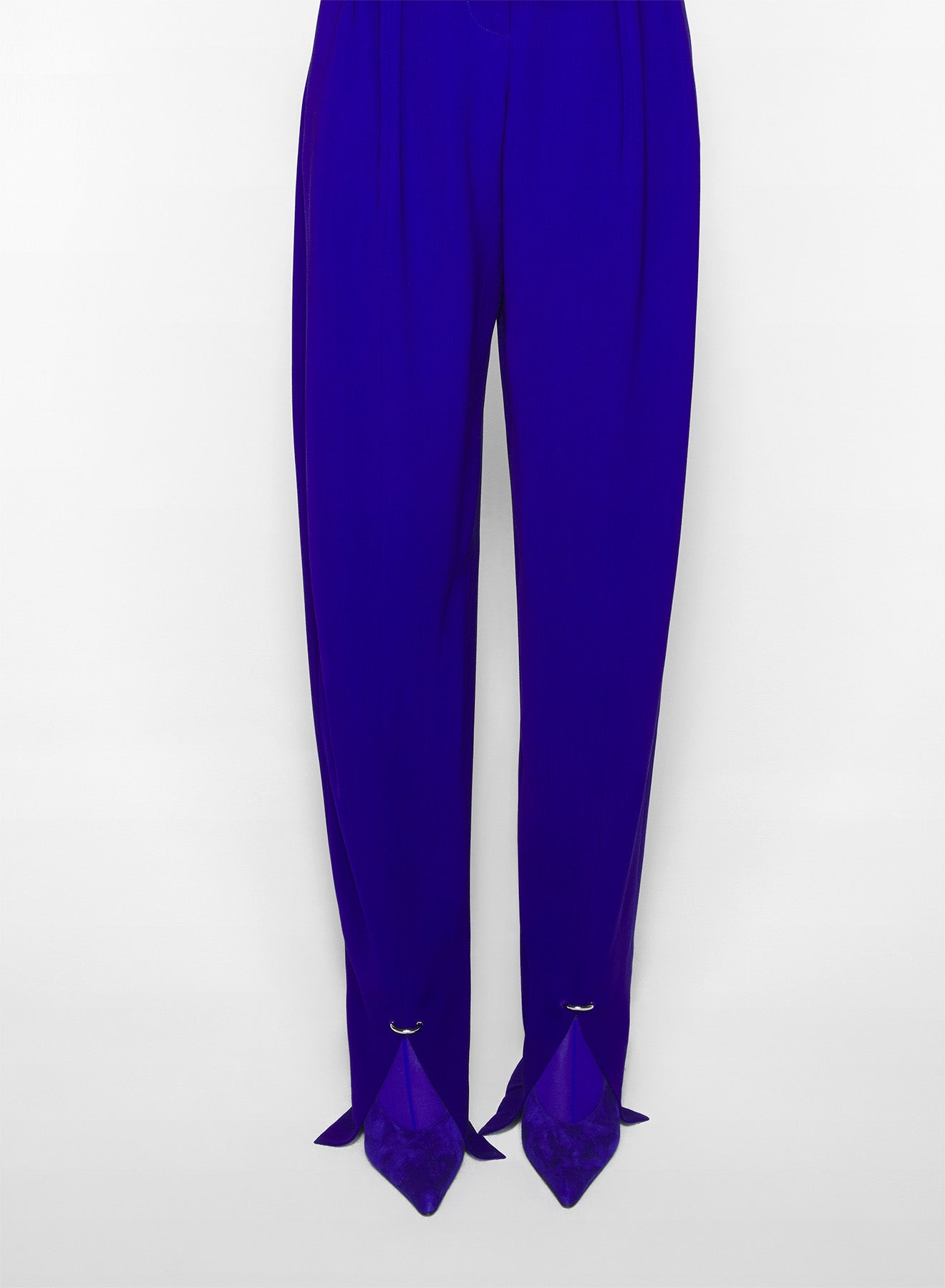 blue pierced loose tailored trousers