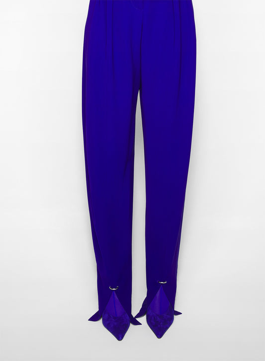 blue pierced loose tailored trousers