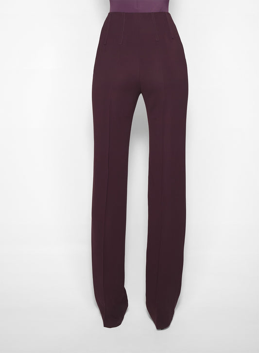 burgundy straight boned pants