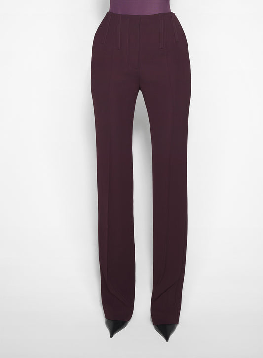 burgundy straight boned pants