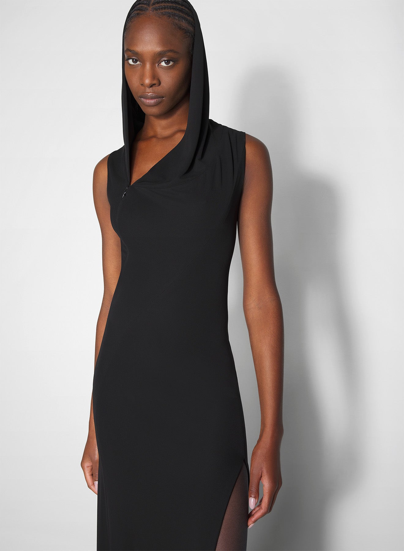 a black sheath dress