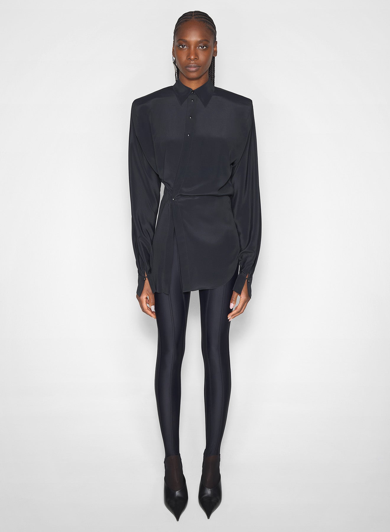 black asymmetric shirt