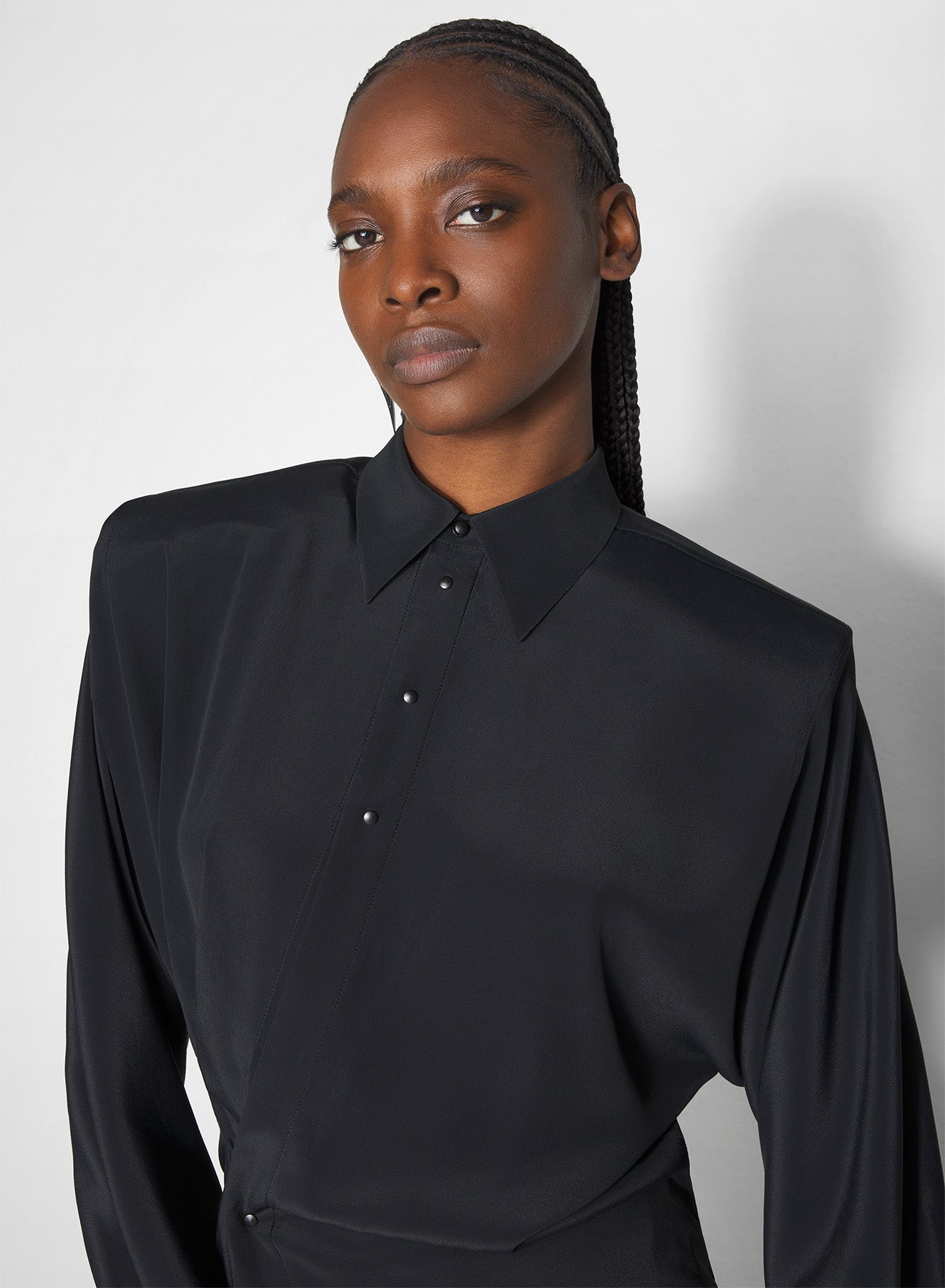 black asymmetric shirt