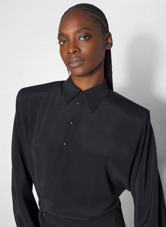 black asymmetric shirt