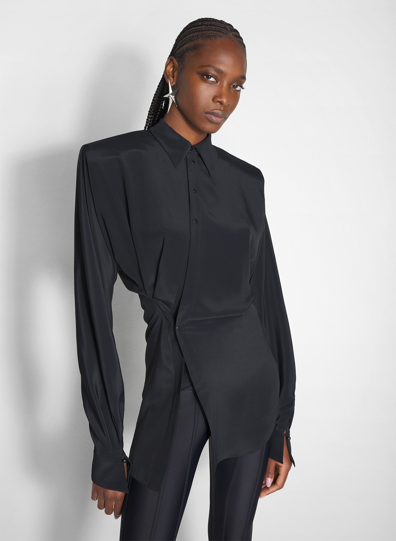 black asymmetric shirt
