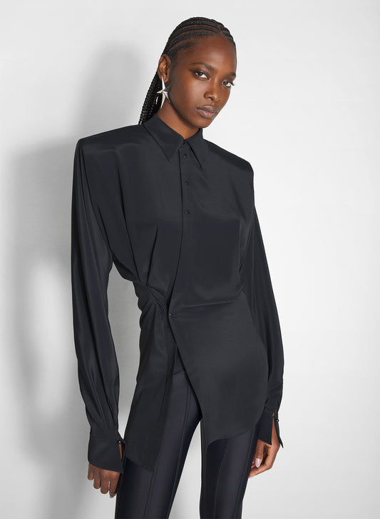 black asymmetric shirt