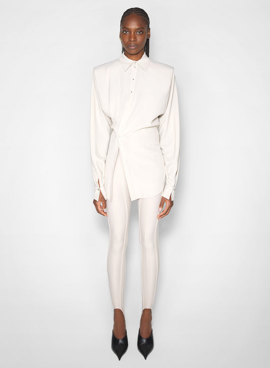 sand asymmetric shirt