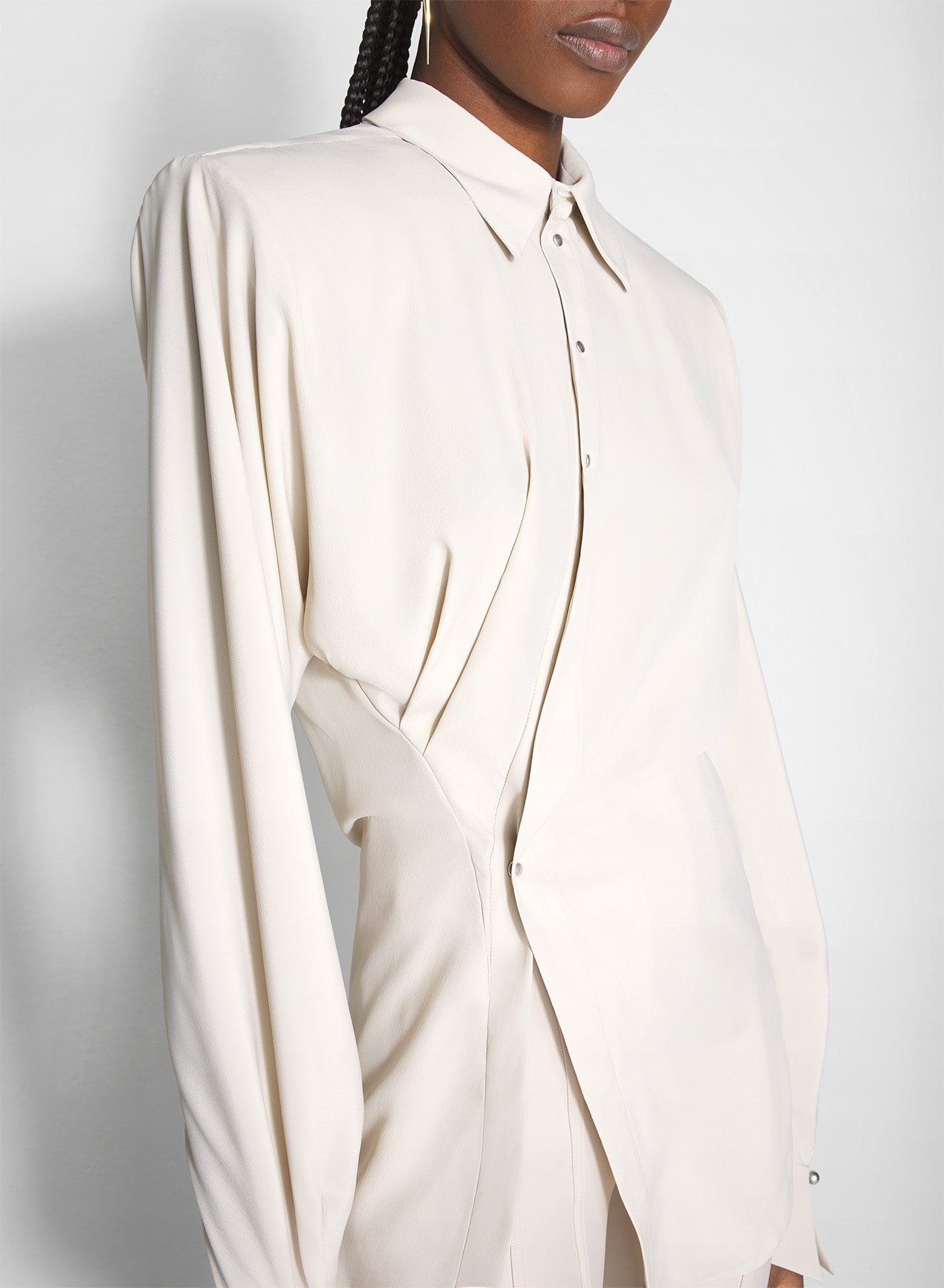 sand asymmetric shirt