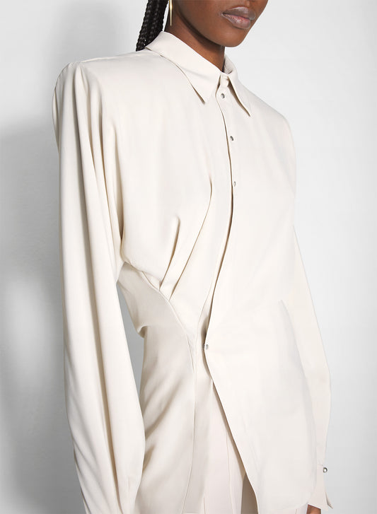 sand asymmetric shirt