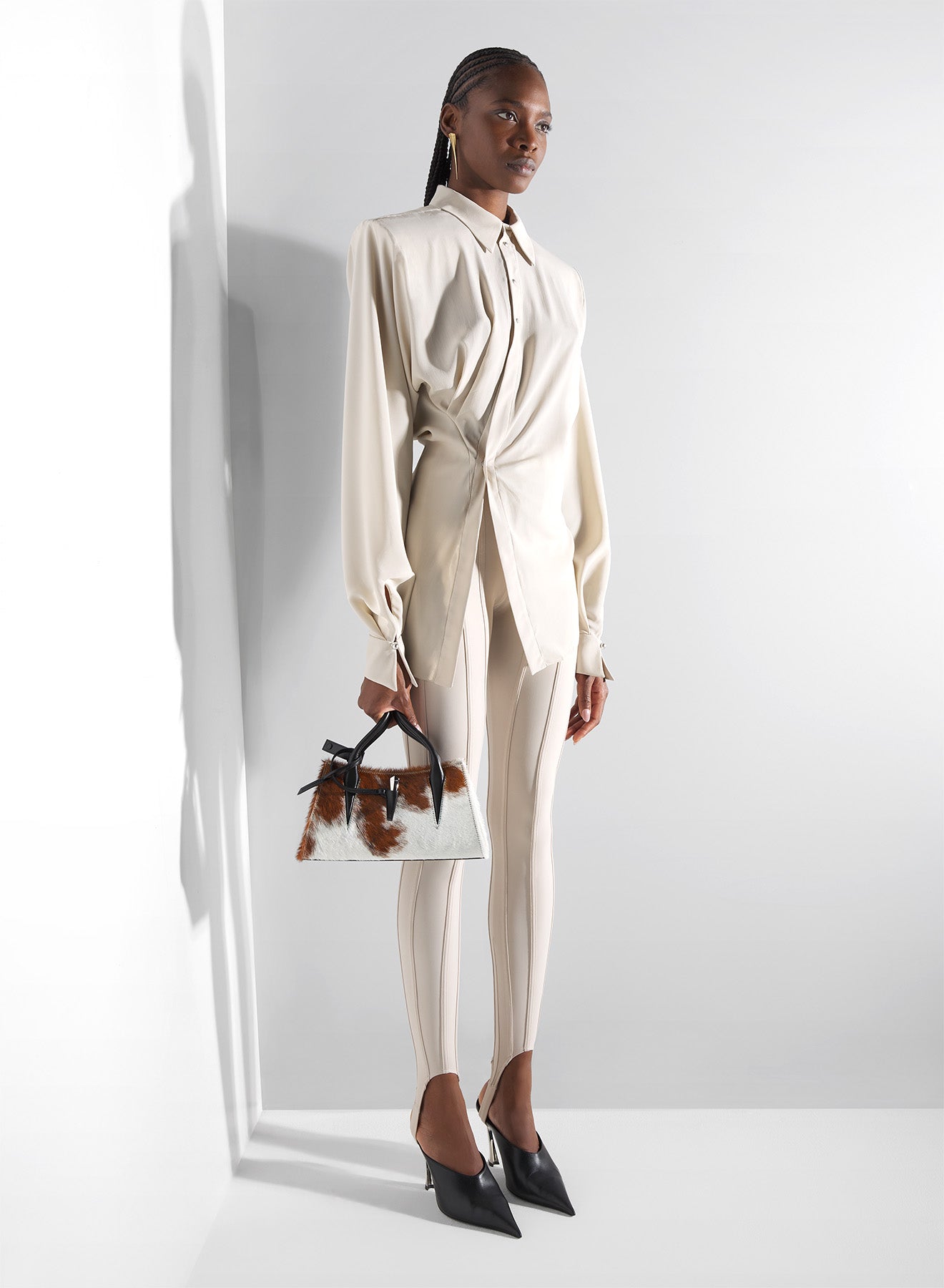 sand asymmetric shirt