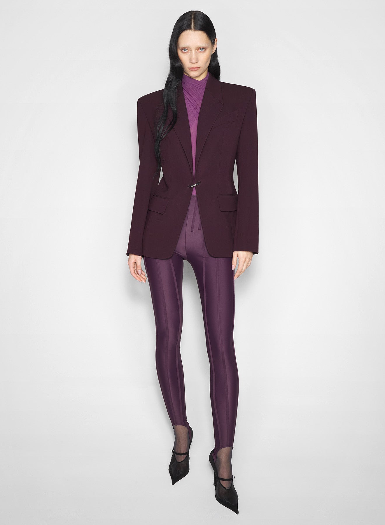 burgundy pierced tailored jacket