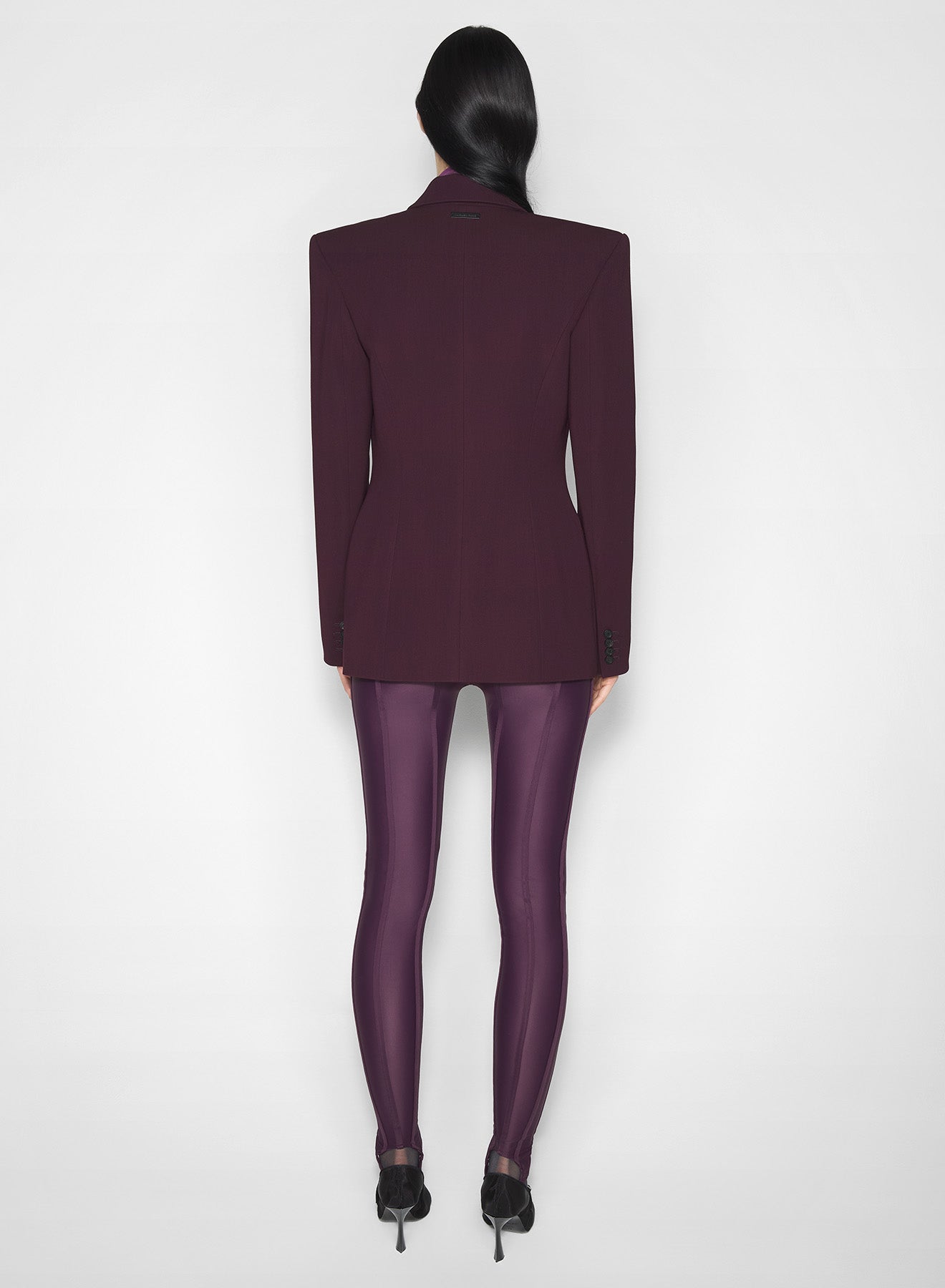 burgundy pierced tailored jacket