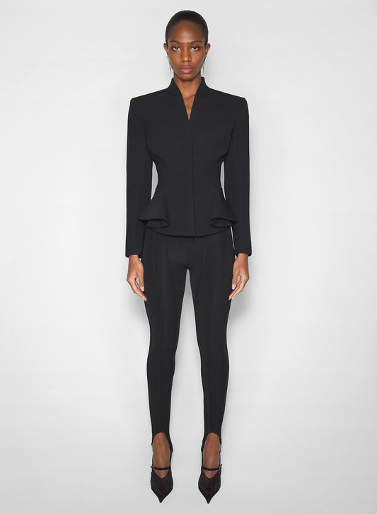 black flared wool jacket
