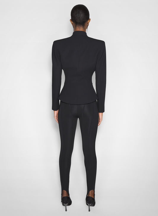 black flared wool jacket