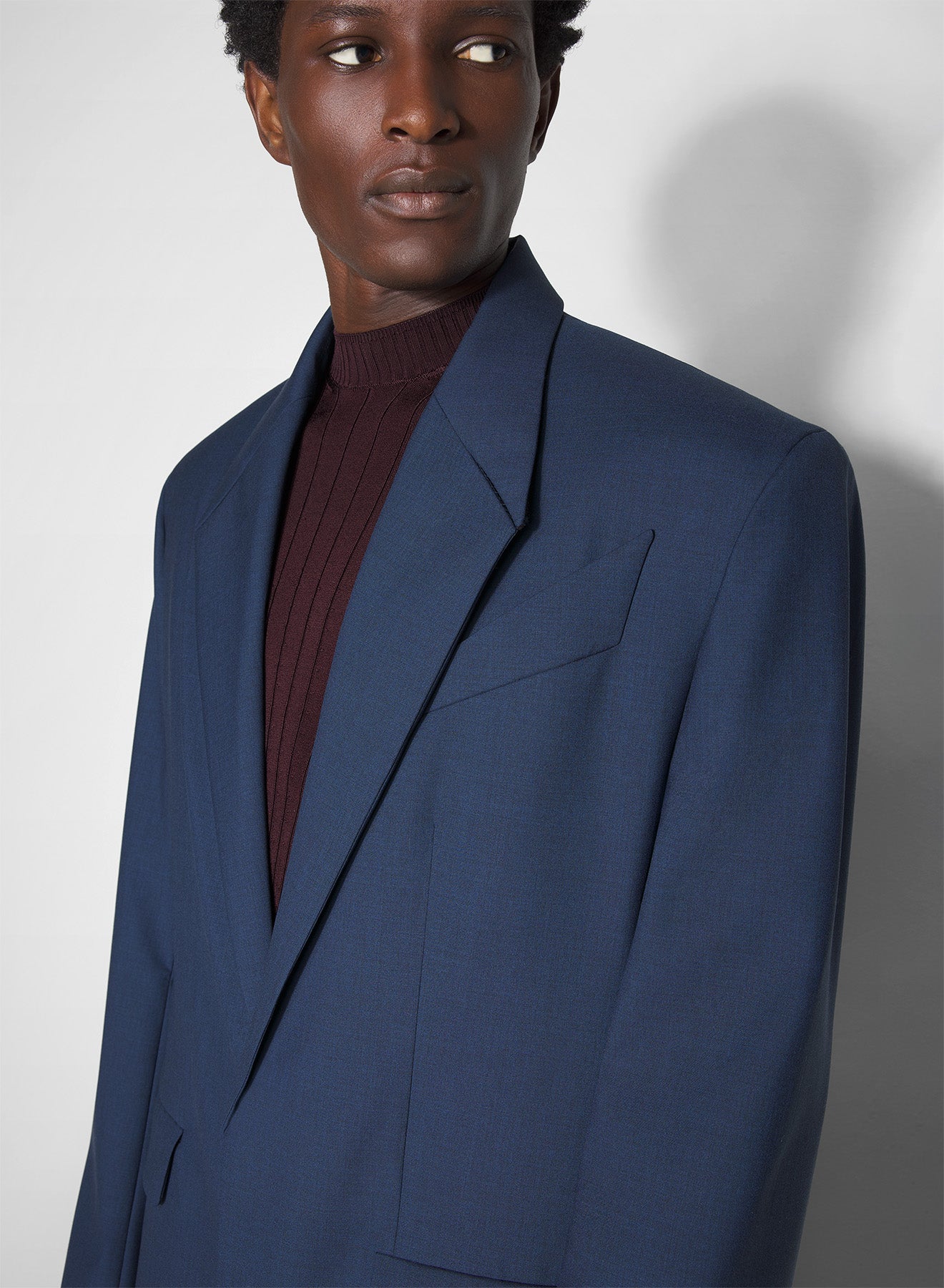 blue straight tailored jacket