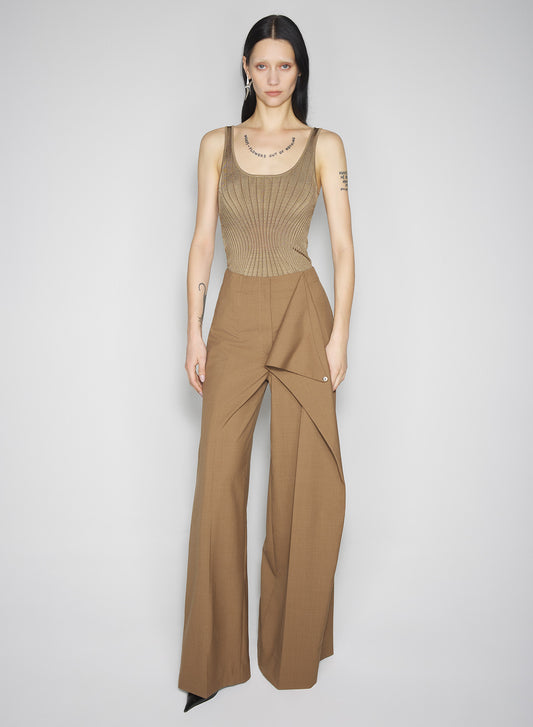 beige sculpting knit tank top