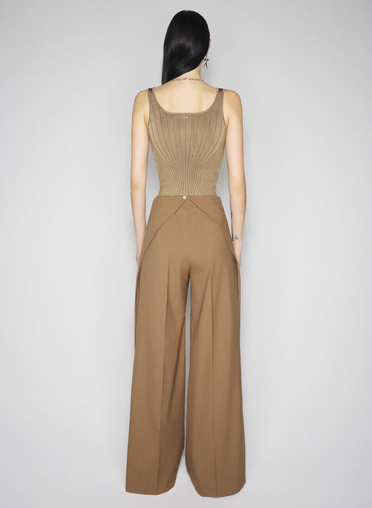 beige sculpting knit tank top