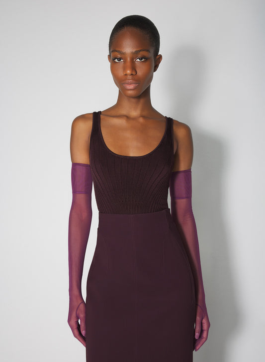 burgundy sculpting knit tank top