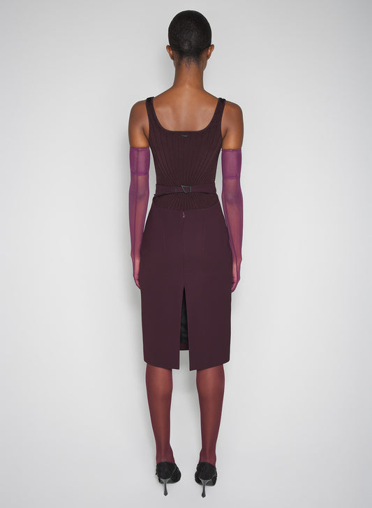 burgundy sculpting knit tank top