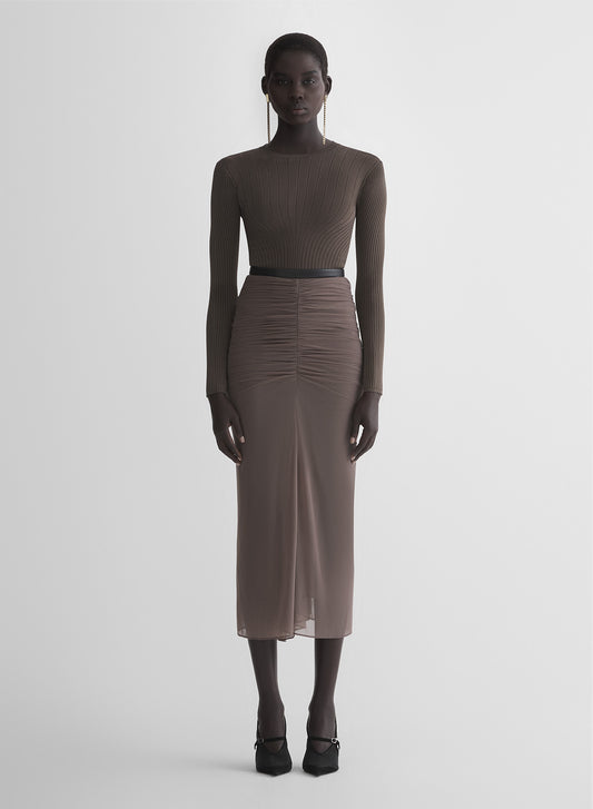 mocha sculpting knit top