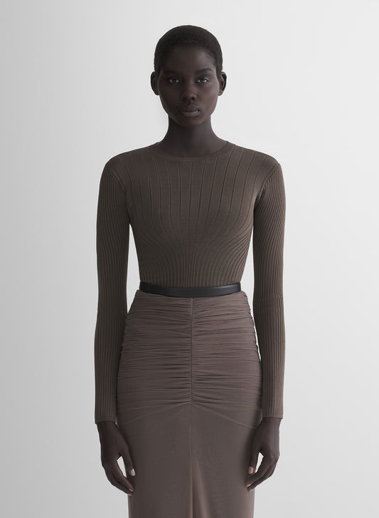 mocha sculpting knit top