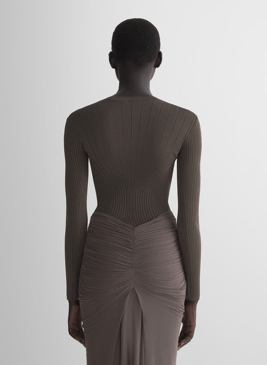 mocha sculpting knit top
