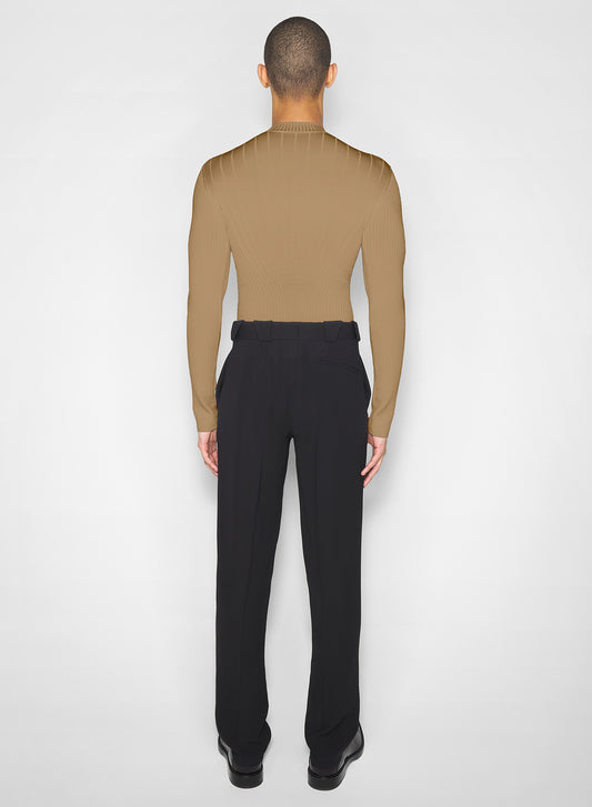 beige sculpting knit top