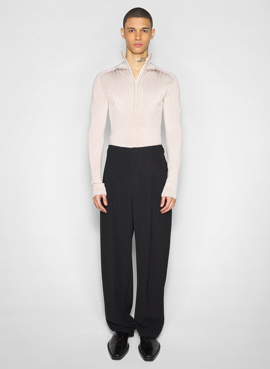 sand hook-and-eye ribbed top