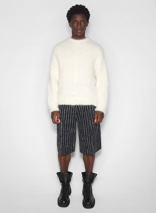 white mohair sweater