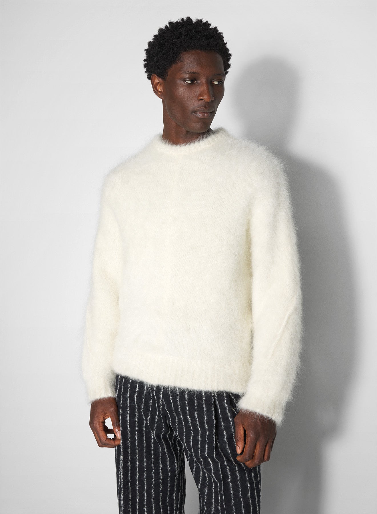 white mohair sweater