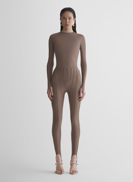 mocha corseted leggings
