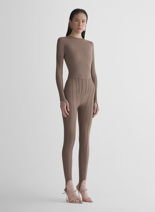 mocha corseted leggings
