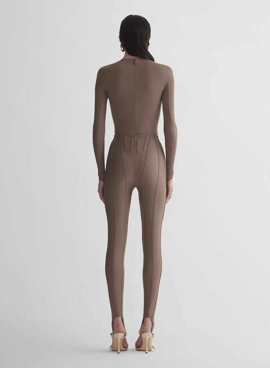 mocha corseted leggings