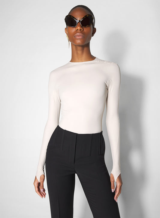sand shoulder logo bodysuit